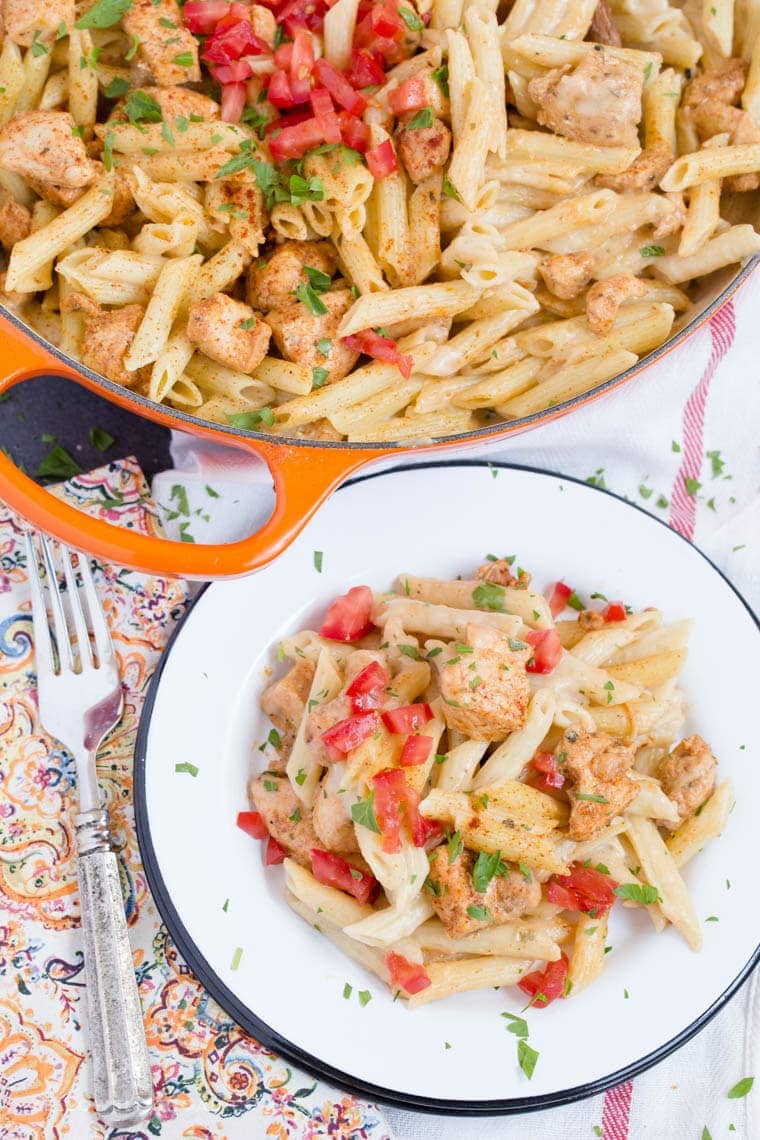 This Creamy Cajun Chicken Pasta, with a homemade cajun seasoning is sure to become an instant favorite for weeknight dinners.