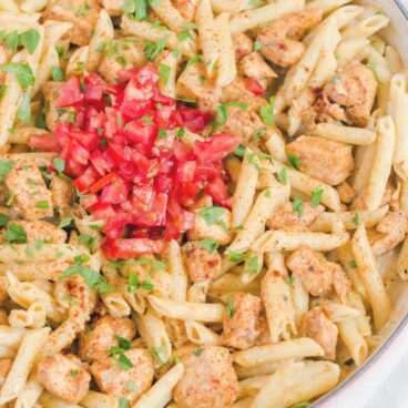 A dish is filled with pasta