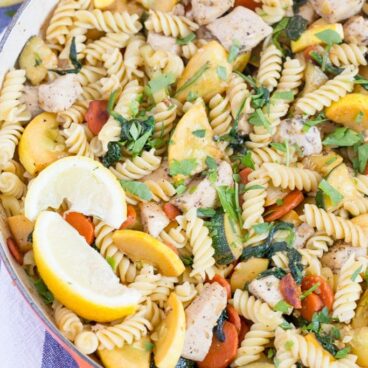 A close up of Pasta