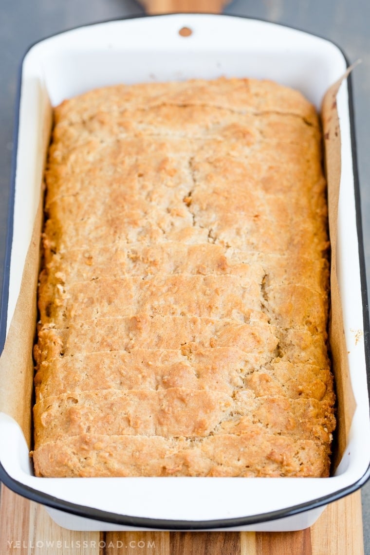 Easy Honey Oat Quick Bread; no-yeast, no-knead recipe made with oats and whole wheat and sweetened with honey. Easy quick bread, great side dish.