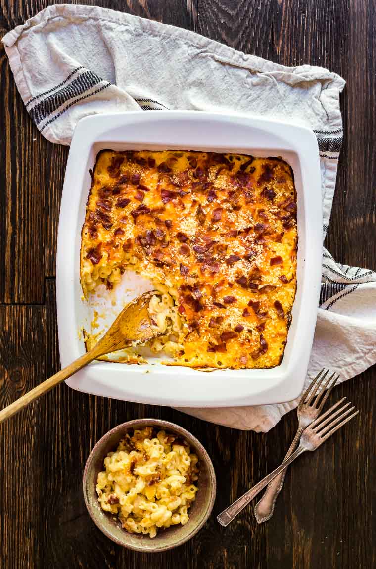 This Bacon Ranch Mac and Cheese is perfect for game day but quick enough to enjoy on a busy weeknight!