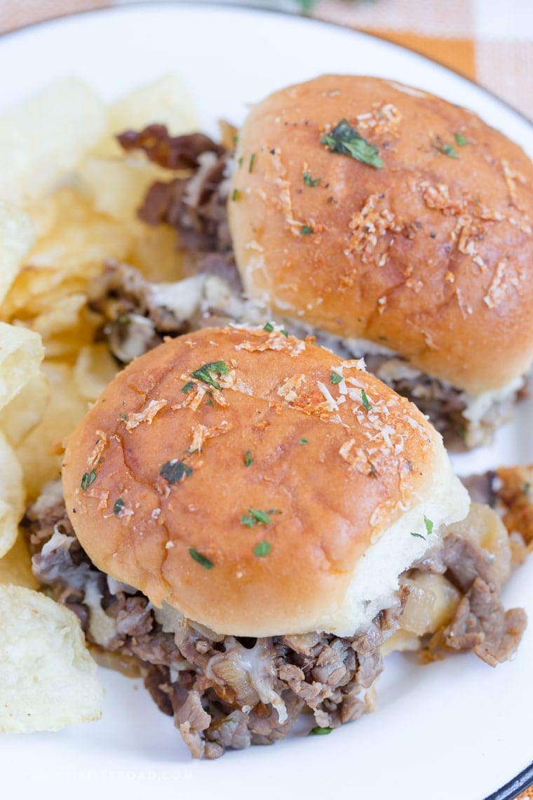 A close up of a Roast Beef Sliders