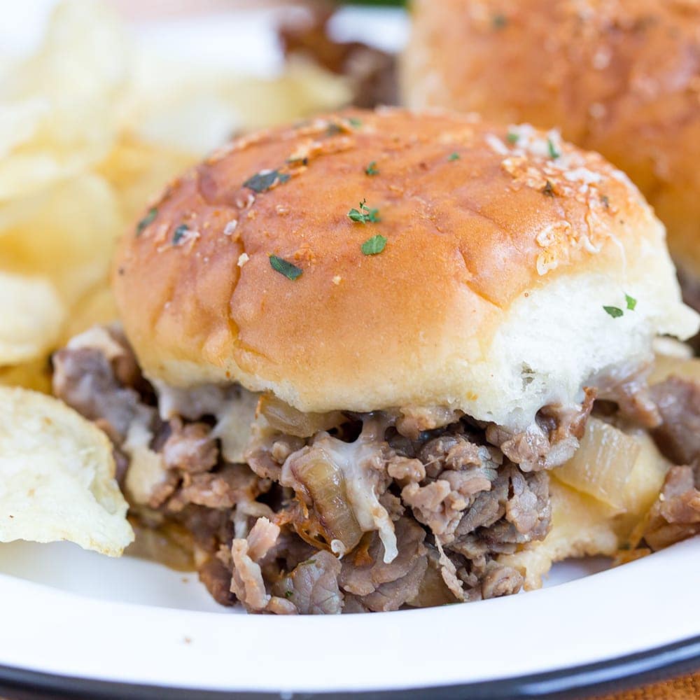 Caramelized Onion and Asiago Roast Beef Sliders