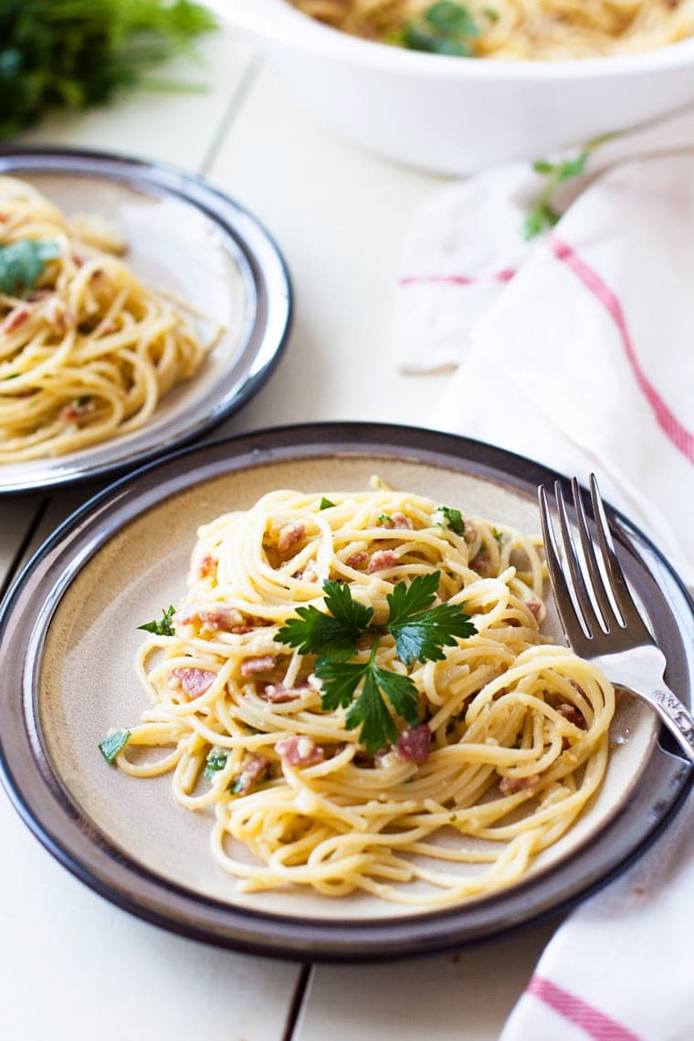 Classic Pasta Carbonara Easy Weeknight Meal From Yellow Bliss Road