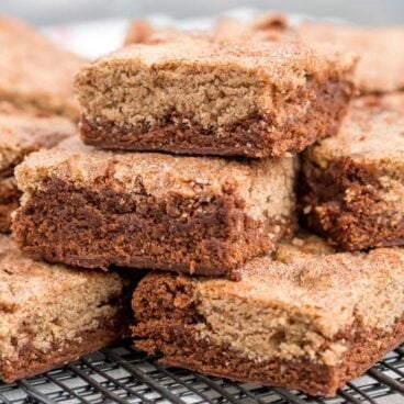 Stack of snickerdoodle brownies