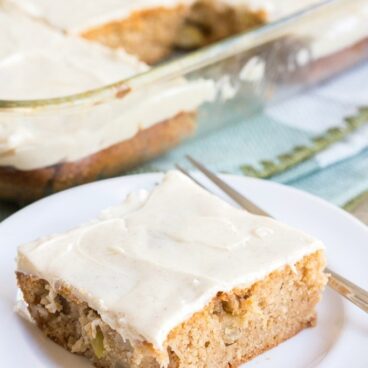 Social media image of apple spice cake