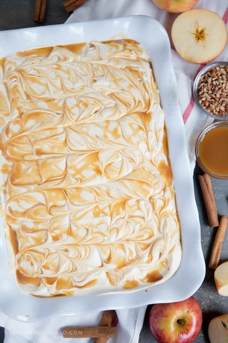 Caramel Apple Pie Poke Cake is a yummy fall dessert!