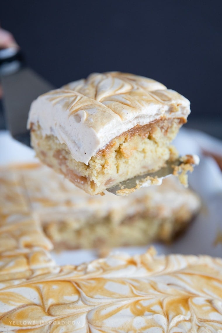 Caramel Apple Pie Poke Cake for a yummy fall treat!