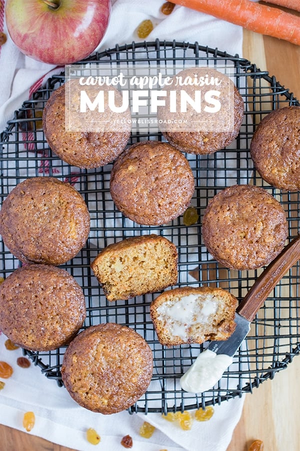 Social media image of Carrot Apple Raisin Muffins