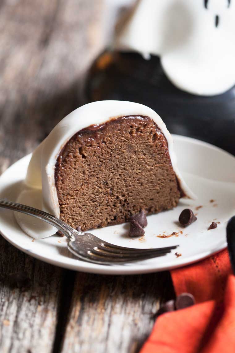 Chocolate mug cake ghosts are fun and fast. Make a batch with your little ghosts and goblins!