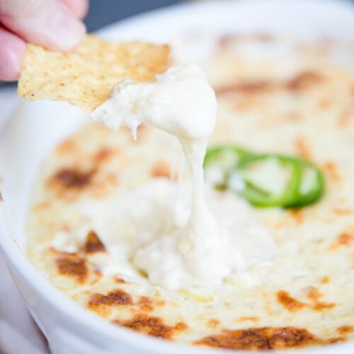 Easy Baked Queso Blanco Dip 4 Cheese White Cheese Dip Appetizer