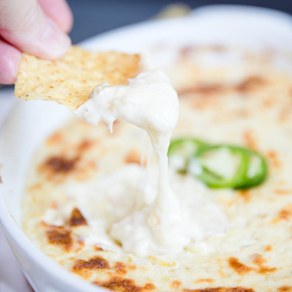 Easy Baked Queso Blanco Dip 4 Cheese White Cheese Dip Appetizer