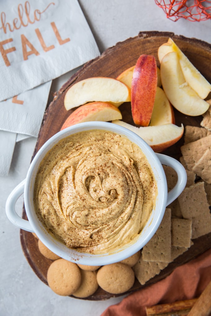 A plate of Pumpkin Cheesecake Dip