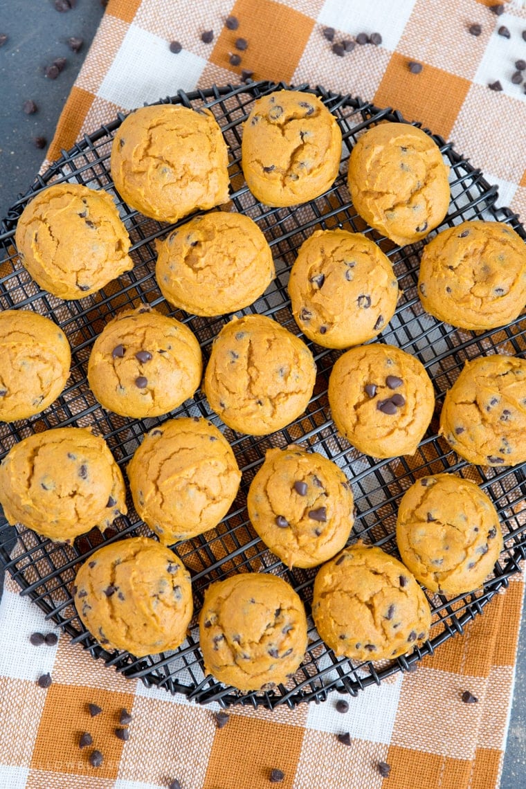 A bunch of cookies on a rack