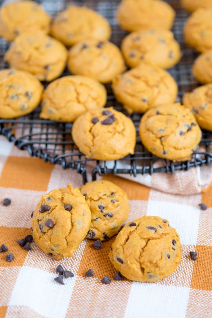 Easy Pumpkin Chocolate Chip Cookies made with Cake Mix!