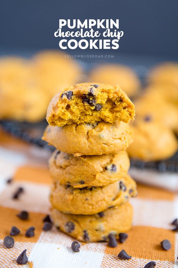 Pumpkin Chocolate Chip Cookies are made with cake mix and are an easy fall baking recipe that's the perfect fall dessert.