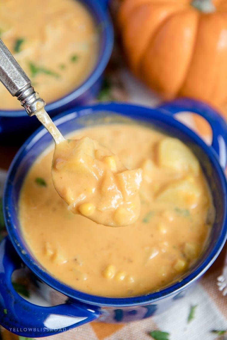 Pumpkin Corn & Potato Chowder