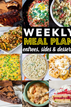Weekly Meal Plan Week – 10 great bloggers bringing you a full week of recipes including dinner, sides dishes, and desserts!