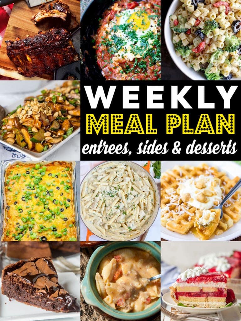 weekly meal plan 86 with dinner recipes sides and desserts weekly recipe plan