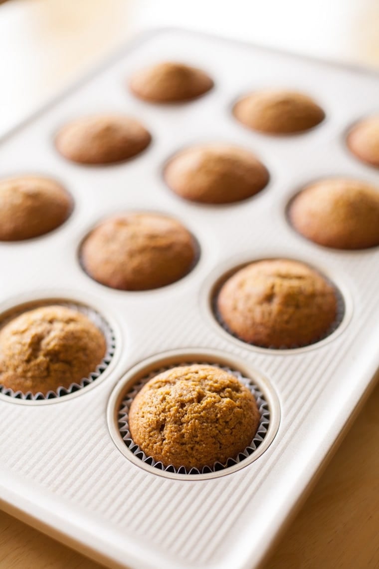 Make these wholesome, hearty Whole Wheat Pumpkin Muffins. The perfect breakfast or snack.