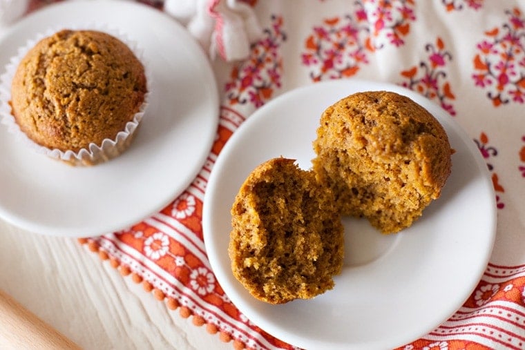 Whole Wheat Pumpkin Muffins made with all your favorite flavors for fall!