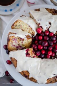 Cranberry Coffee Cake with Sweet Vanilla Glaze
