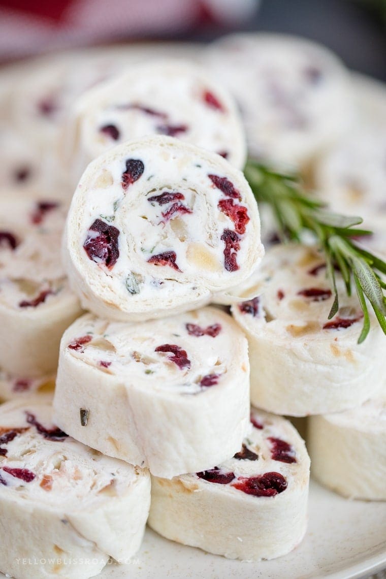 Easy Cranberry Walnut Pinwheels - delicious appetizer or snack