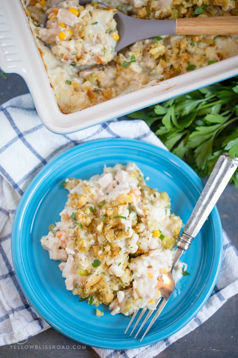 Easy Leftover Turkey Casserole with Stuffing Recipe