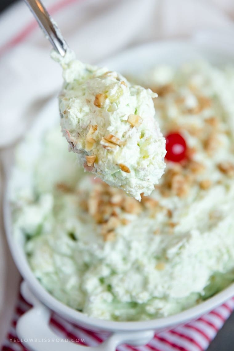 A spoonful of pistachio fluff