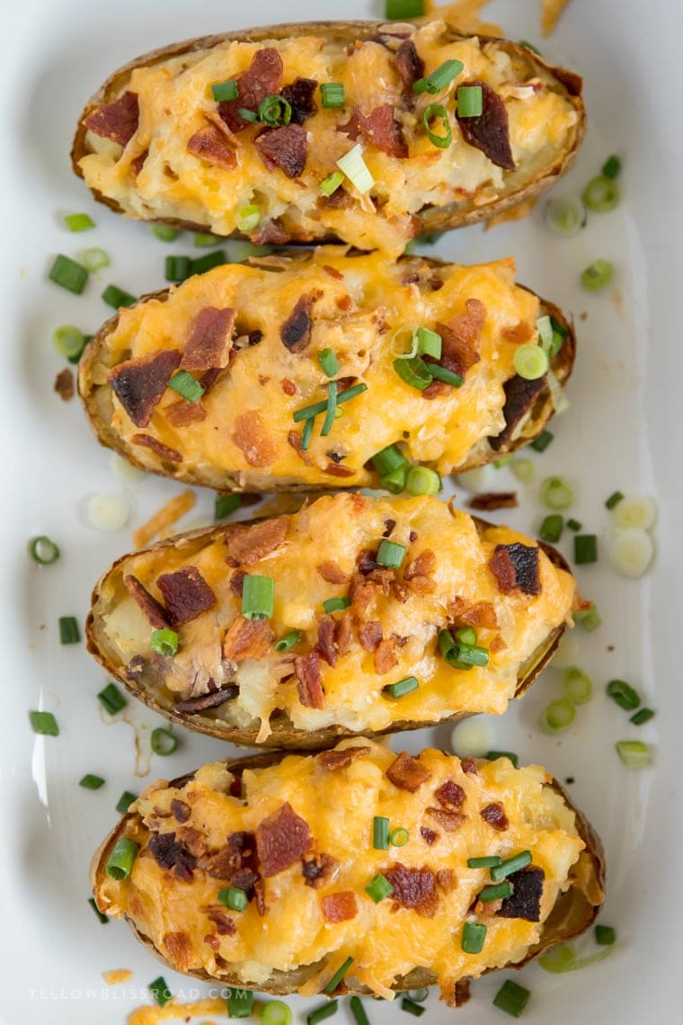 Twice Baked Potatoes A classic side dish recipe with cheese and bacon