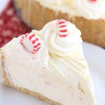 A piece of peppermint cheesecake