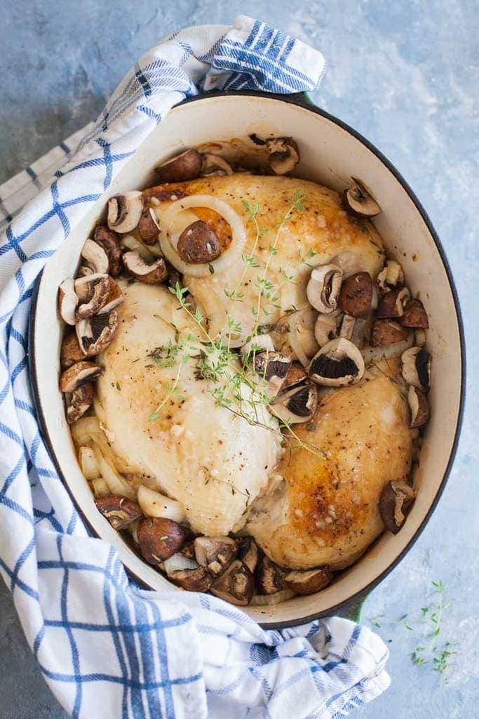 smothered chicken and mushrooms