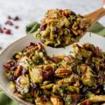 A plate of brussels sprouts salad