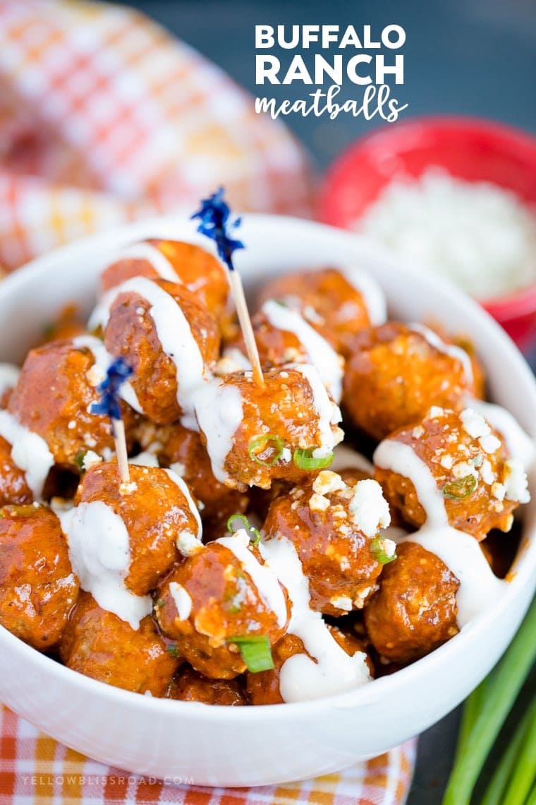Buffalo Ranch Meatballs | Easy party appetizer | Tailgating | Game Day food