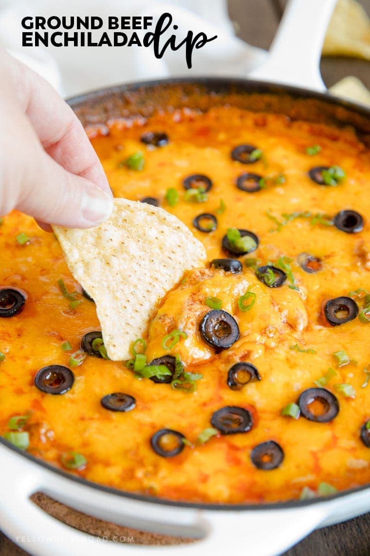 Close up of enchilada dip