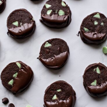 Chocolate mint Cookies on a plate