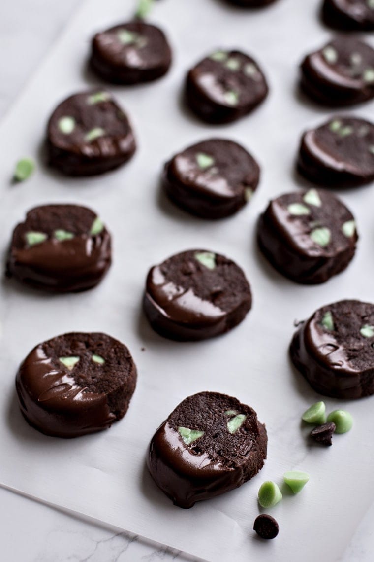 Chocolate Peppermint Slice and Bake Cookies are the perfect holiday treat! 