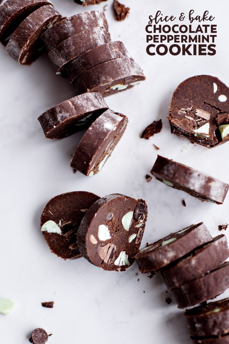 Sliced Chocolate Peppermint Cookies