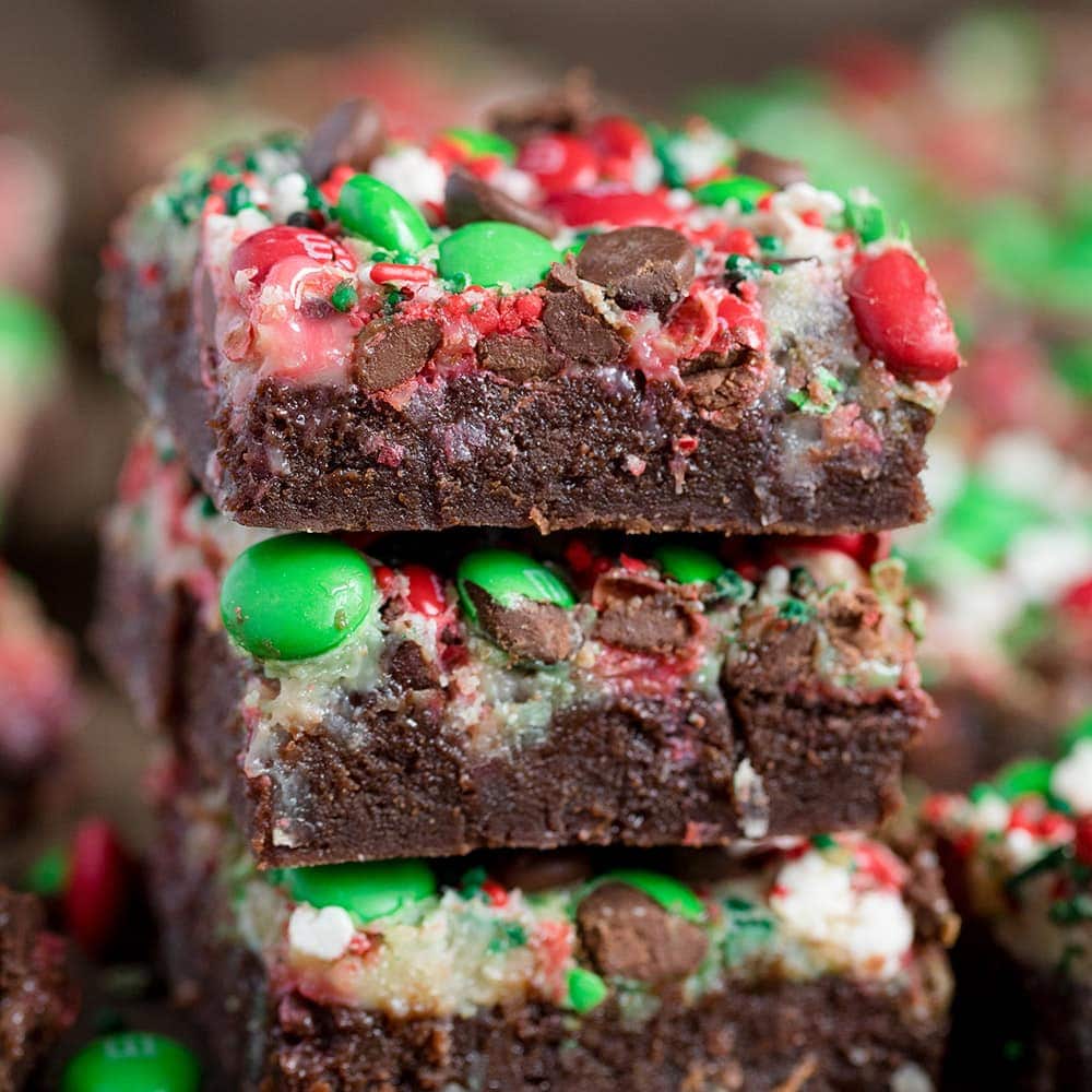 Christmas Magic Layer Brownie Bars Holiday Dessert Idea