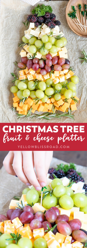 Christmas Tree Fruit & Cheese Tray | Easy Holiday Appetizer