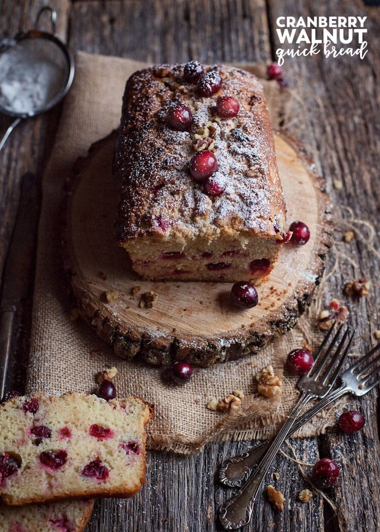 A loaf of Cranberry Walnut Bread