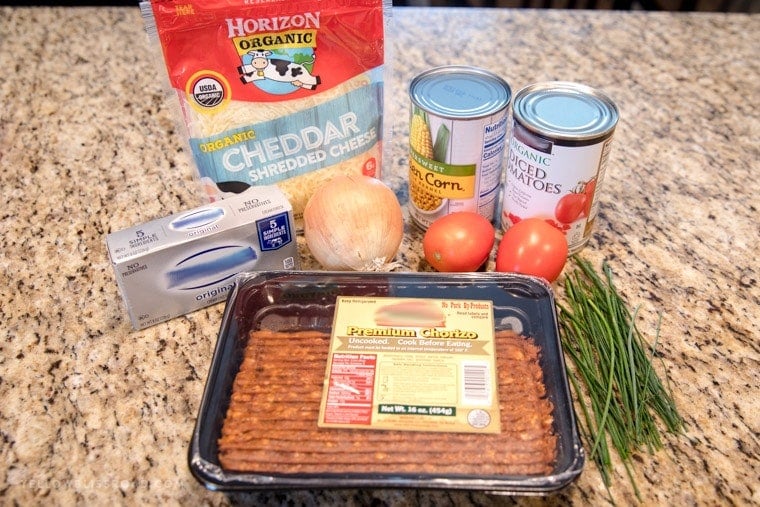 Ingredients for Creamy Chorizo Cheese Dip