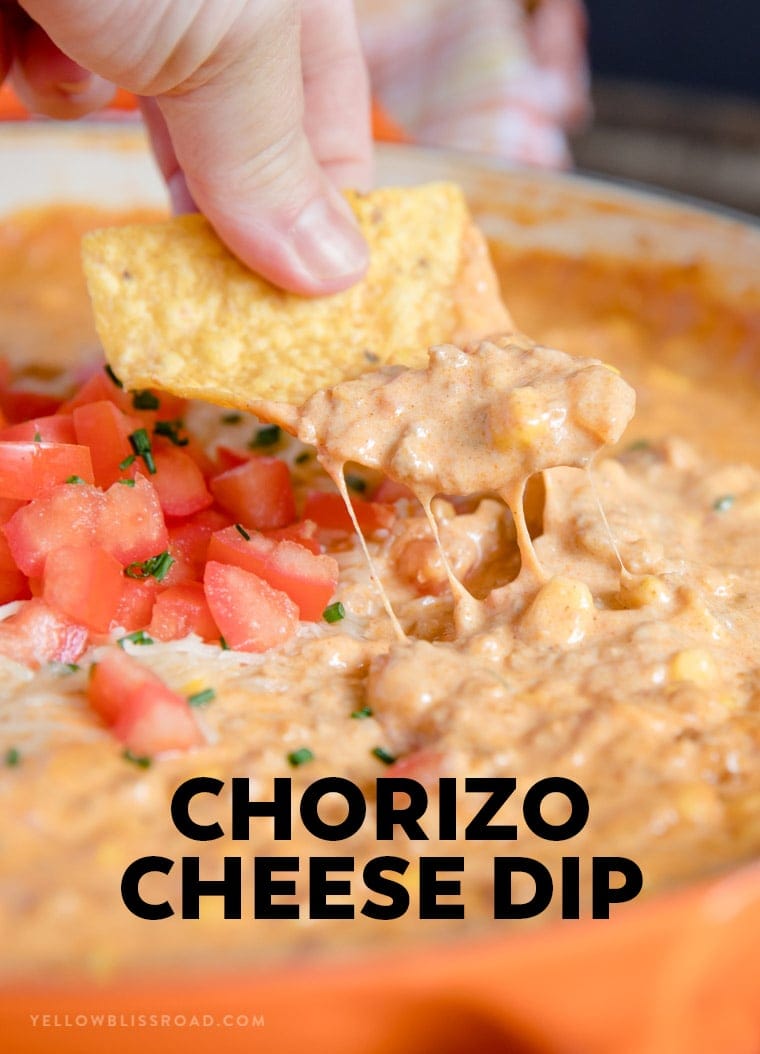 Chorizo Cheese Dip with Fresh Tomatoes and Corn