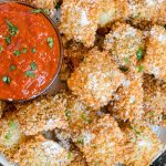 A close up of Fried Ravioli