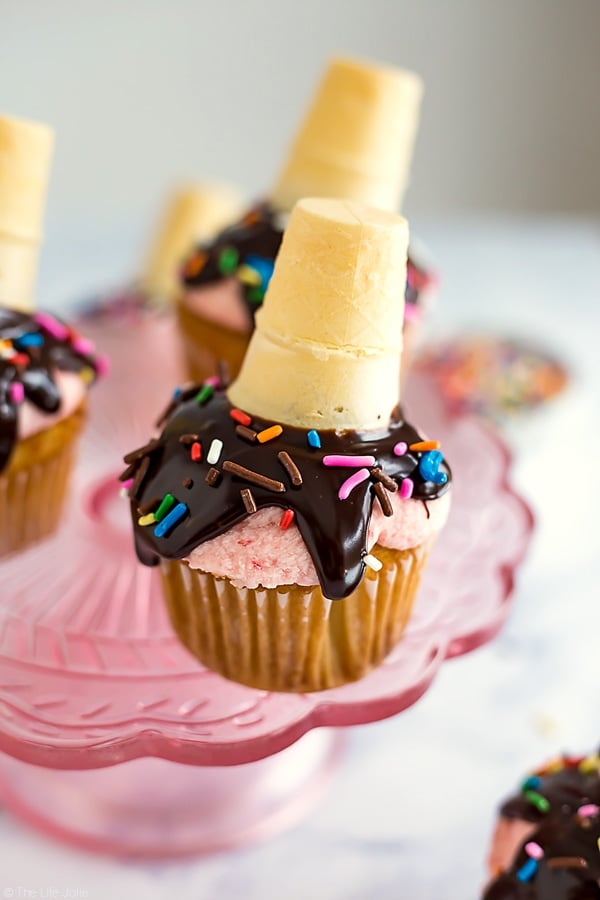 Melted Ice Cream Cone Cupcakes from from The Life Jolie