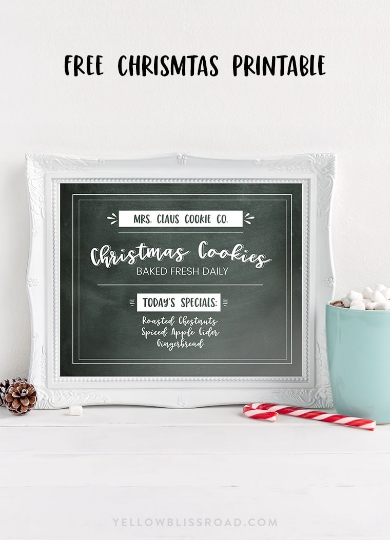 Mrs. Claus Cookie Company Free Christmas Printable