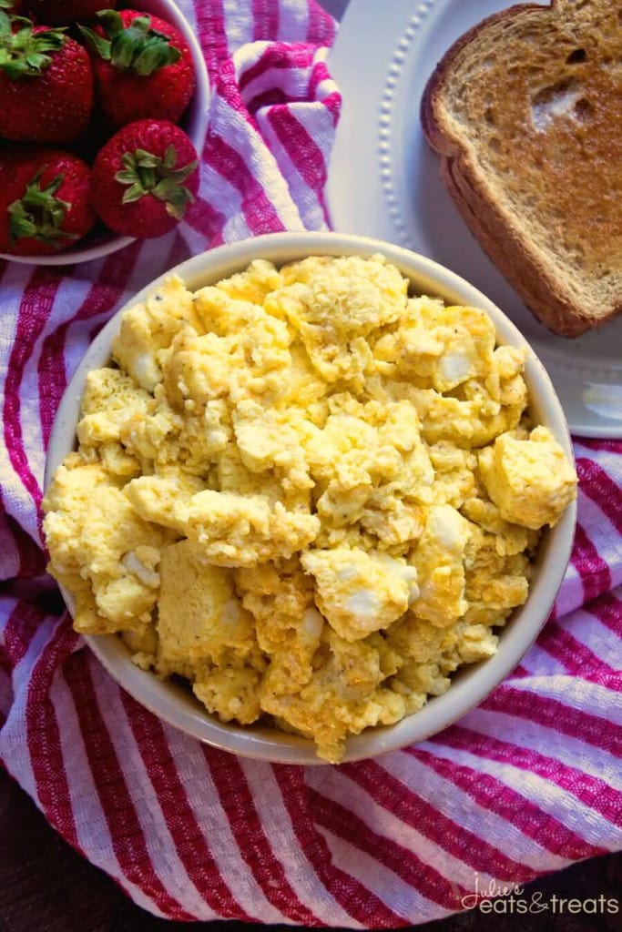Bowl of scrambled eggs