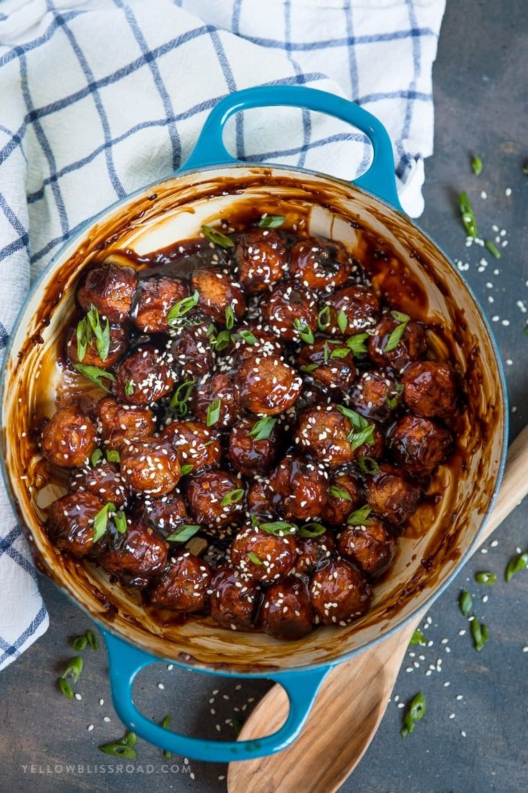 Spicy Honey Garlic Meatballs made on the stove top