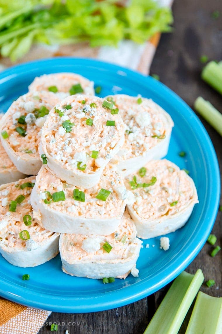 Buffalo Chicken Pinwheels Easy Cold Appetizer for Parties
