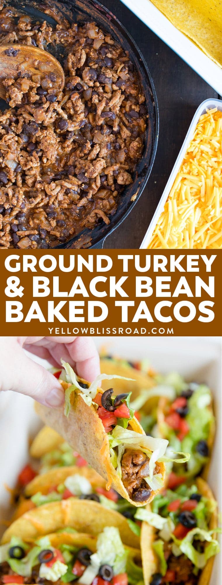 Ground Turkey and Black Bean Baked Tacos | Easy Weeknight Meal | Healthy Dinner Idea | Family Friendly Meals